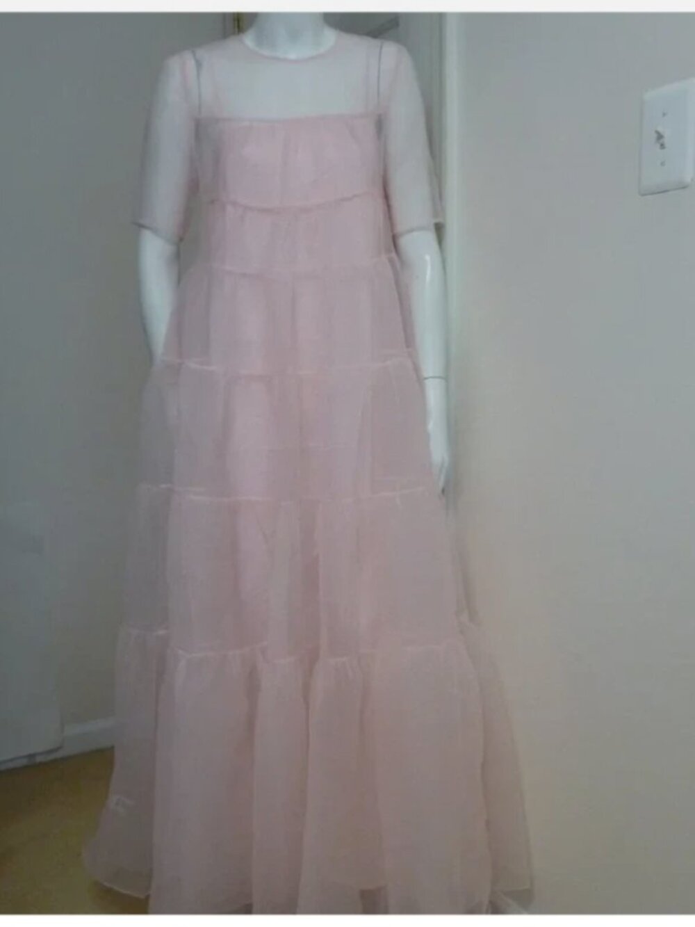 Staud Hyacinth Short-Sleeve Tiered Organza Maxi Dress - Picture 4 of 8